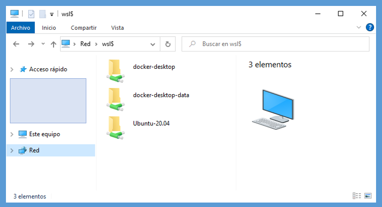 WSL instances on the Windows file explorer