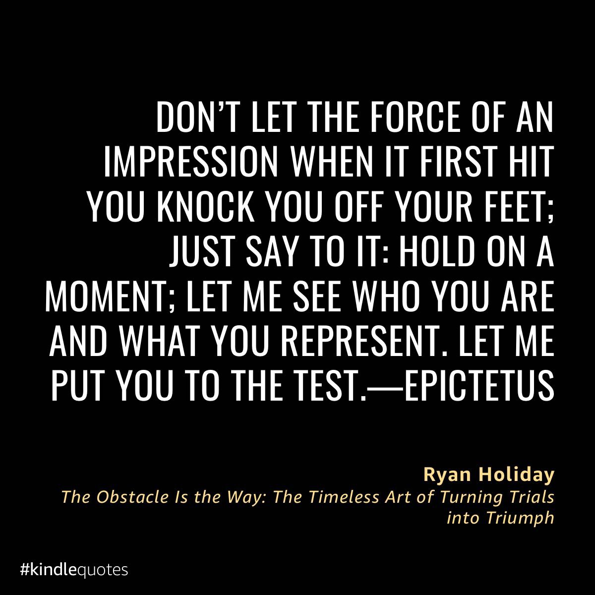 Quote from &ldquo;The Obstacle is the way&rdquo;